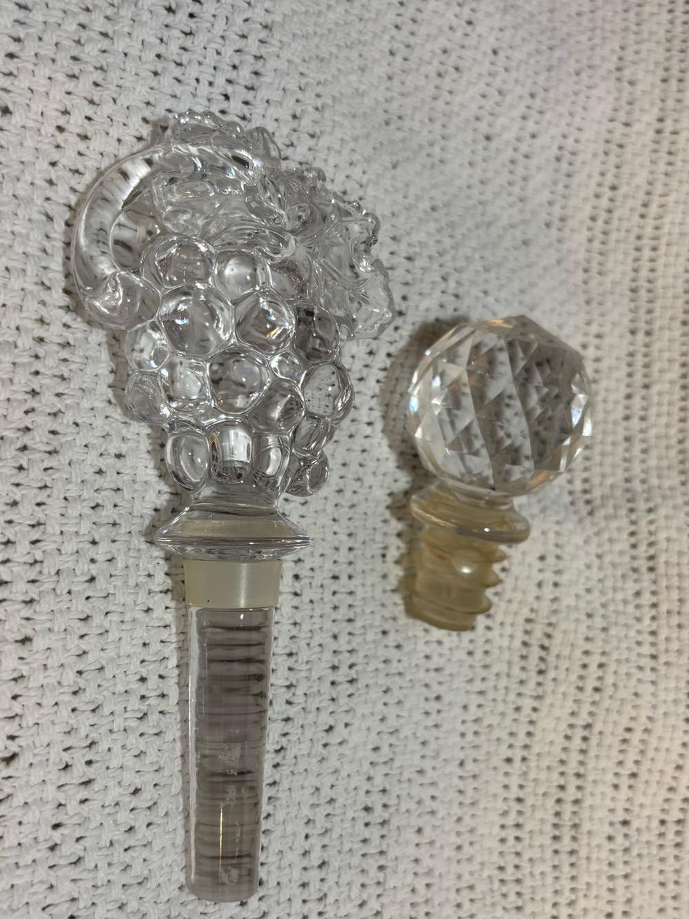 Clear Glass Decorative Bottle Stoppers - Crystal Look